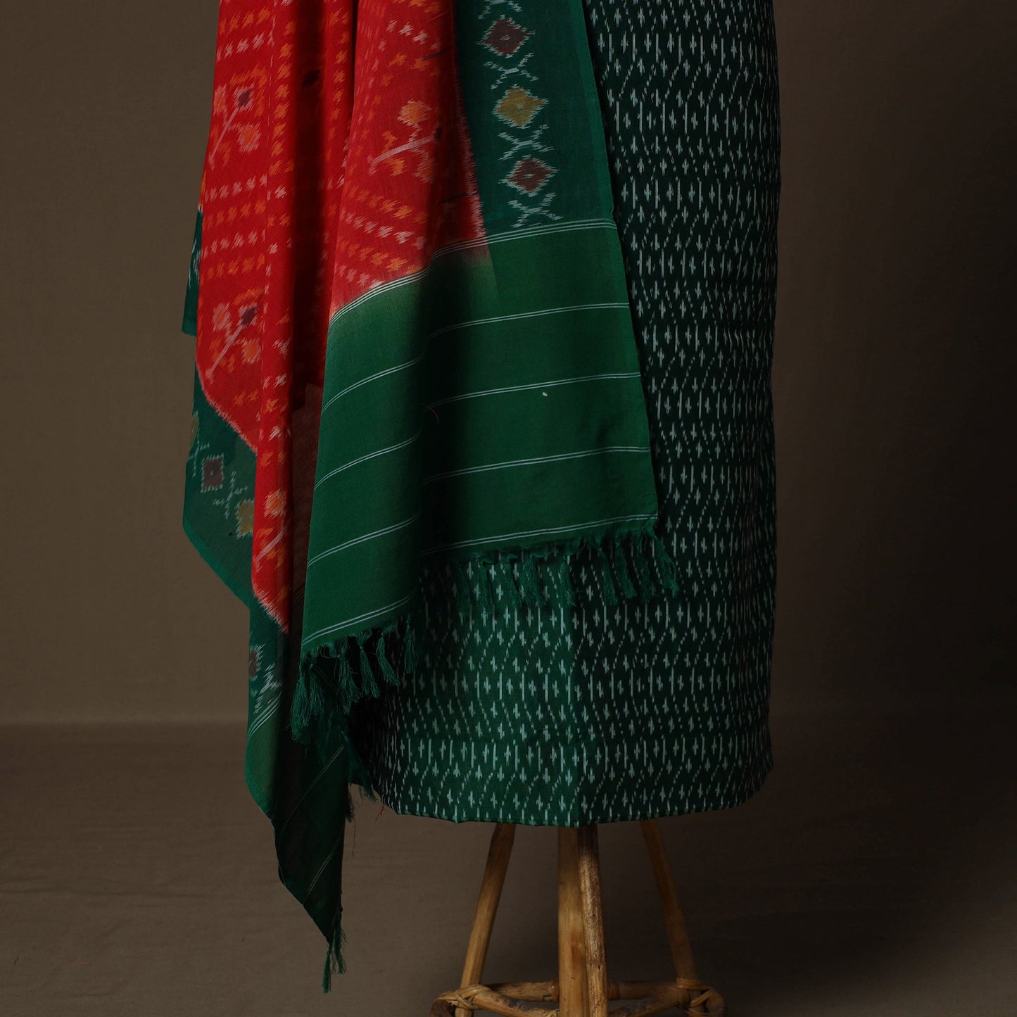 Handloom mercerised cotton pochampally ikat 2pc unstitched