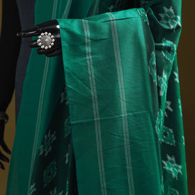 Green - mercerised cotton pochampally ikat dupatta 04