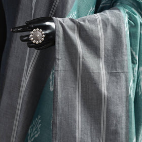 Green - mercerised cotton pochampally ikat dupatta 16