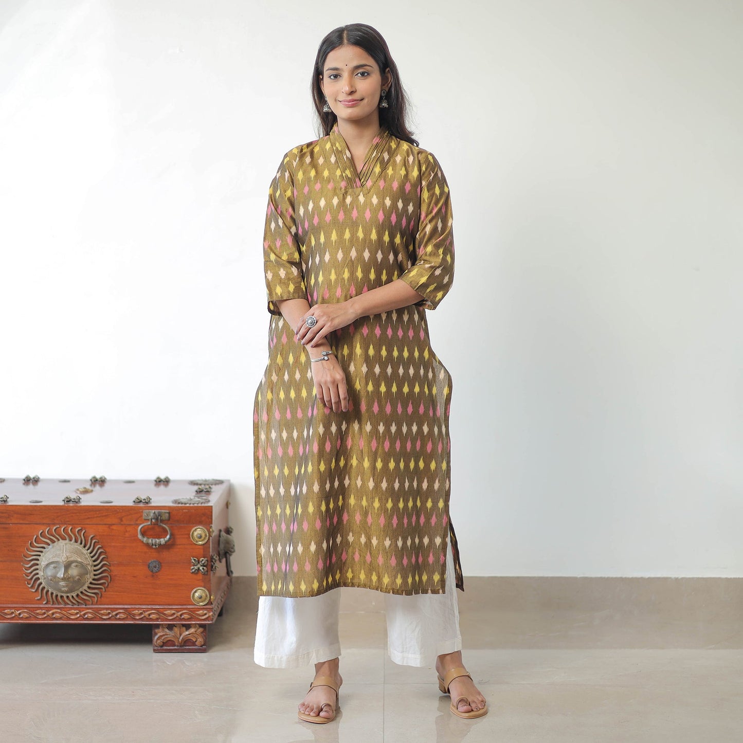 Buy Cotton Pochampally Ikat Kurta for Women