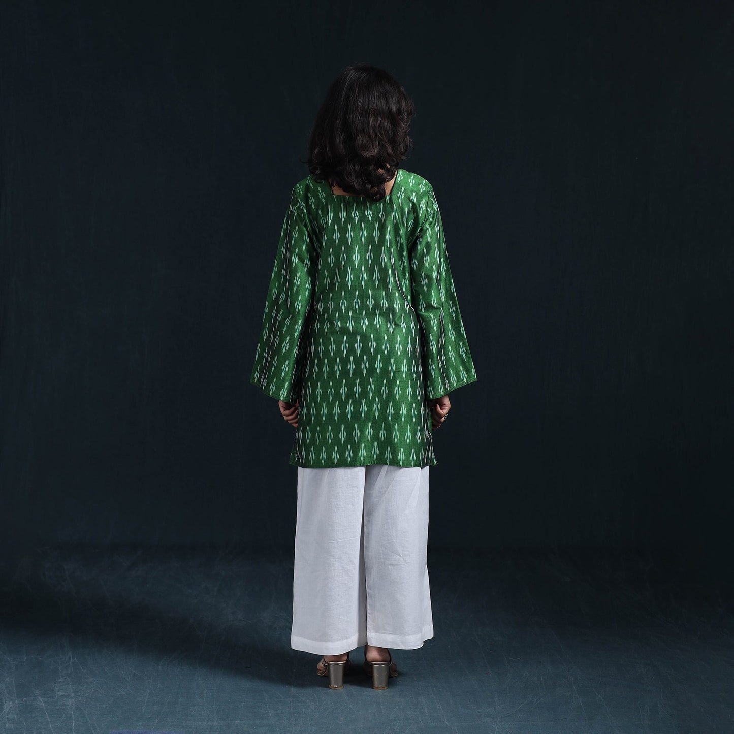 Mercerised cotton short pochampally ikat kurta for women 12