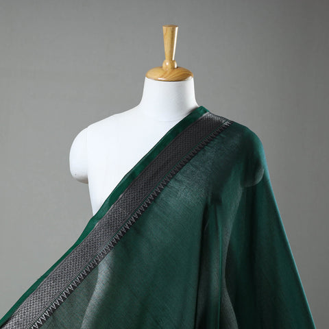  Green Mercerised Cotton Zari Border Dharwad Fabric