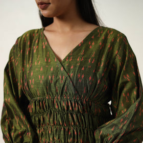 Buy Mercerized Cotton Flared Pochampally Ikat Dress