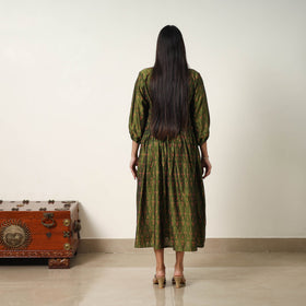 Buy Mercerized Cotton Flared Pochampally Ikat Dress