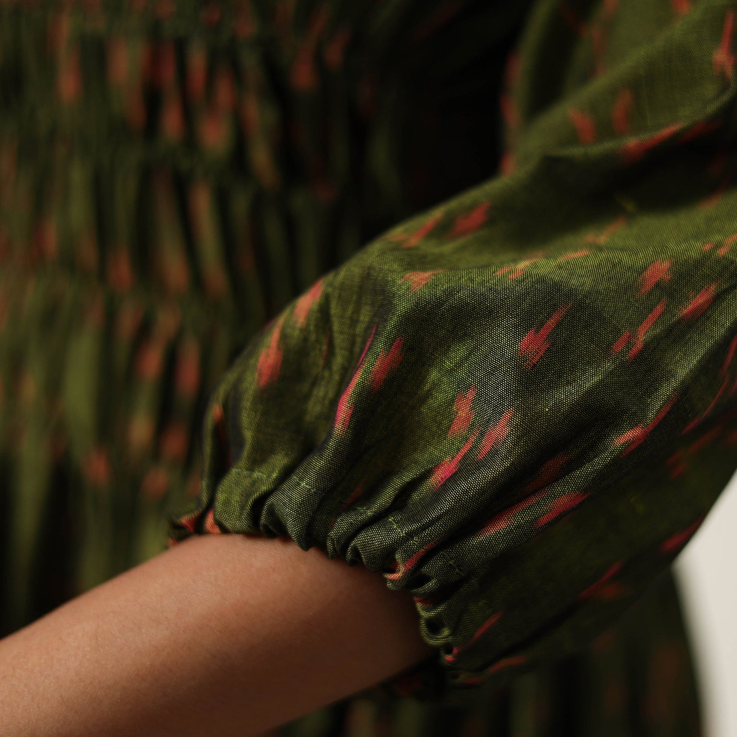 Buy Mercerized Cotton Flared Pochampally Ikat Dress