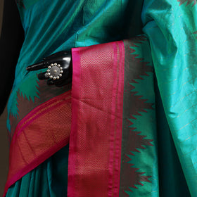 Mercerized cotton gadwal checks ilkal saree with temple