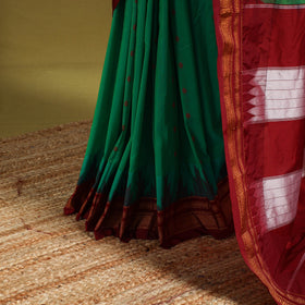 Green - mercerized cotton thread buti ilkal saree