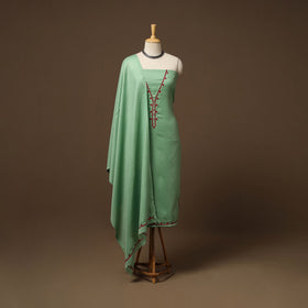 Merino wool hand embroidery 3pc unstitched dress material