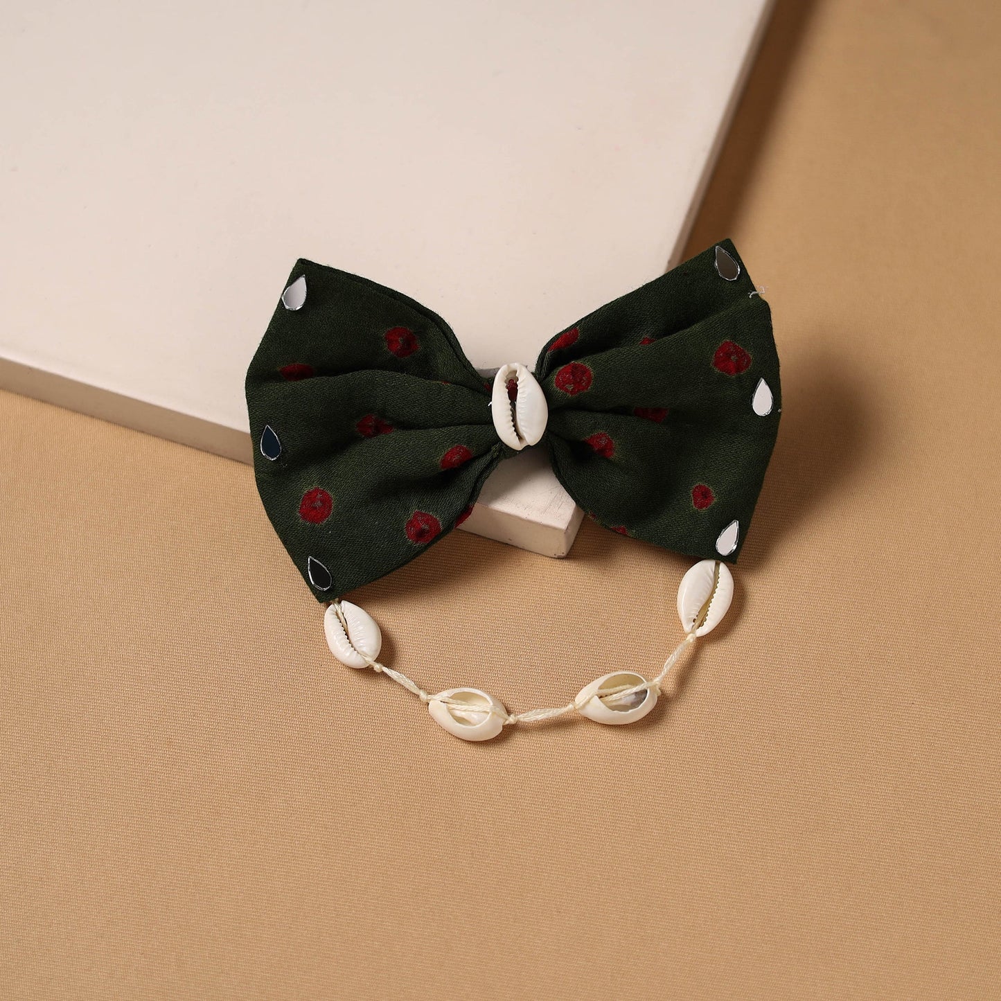 Mirror shell work women’s bow hair clip 34 - handcrafted