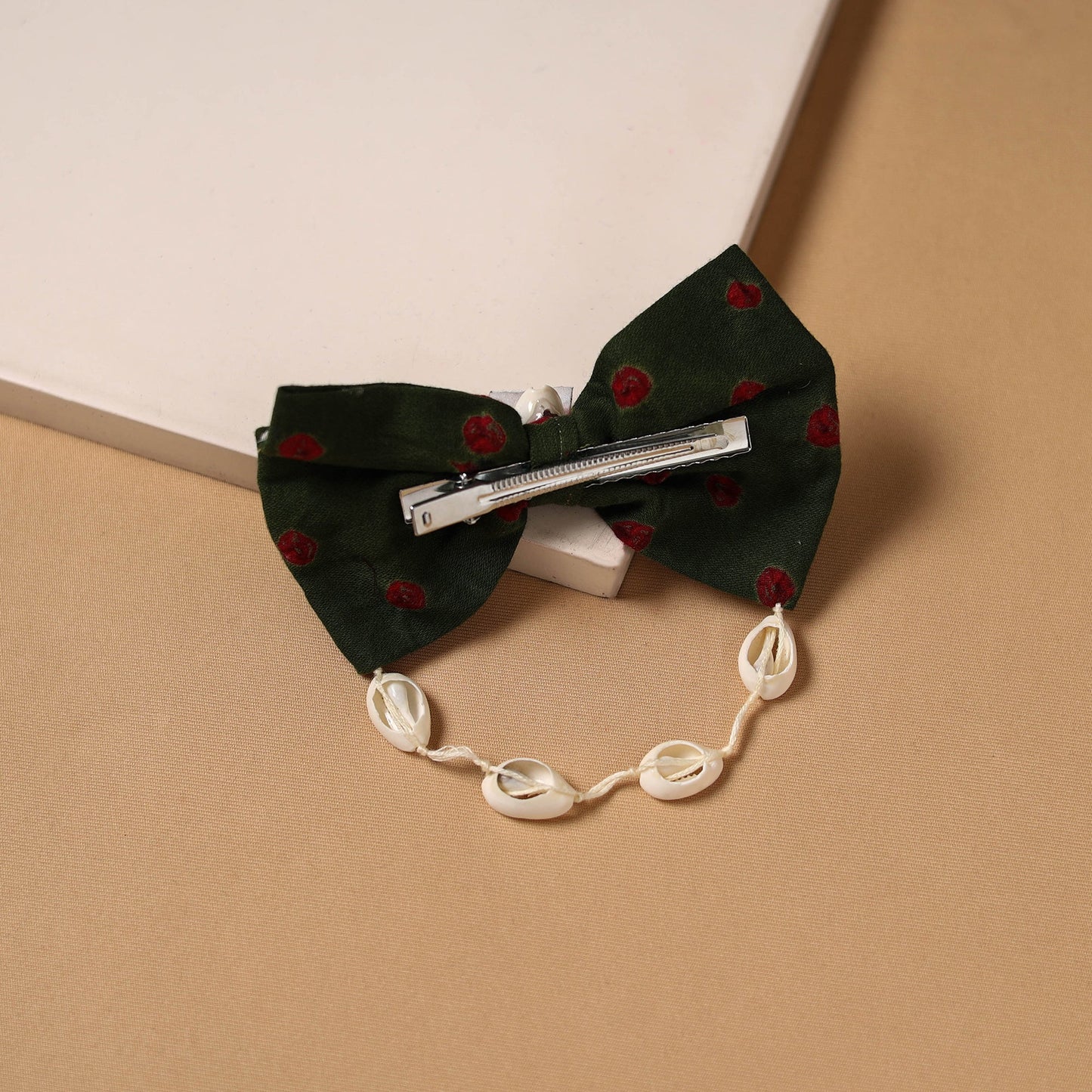 Mirror shell work women’s bow hair clip 34 - handcrafted