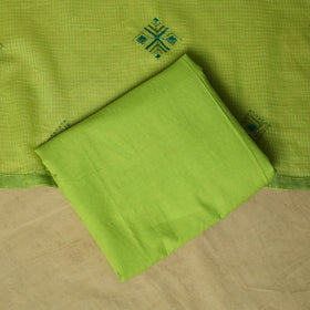 Mirror work embroidered cotton 3pc unstitched dress