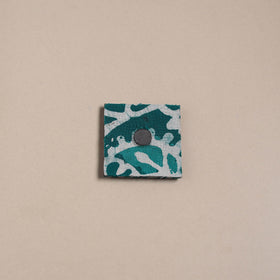 Green - mirror work handmade fabart jute magnet 05