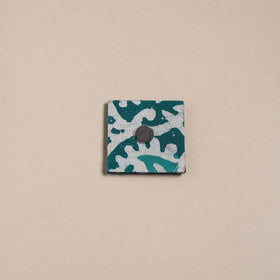 Green - mirror work handmade fabart jute magnet 24