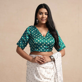 Buy Modal Silk Bandhani Tie Dye Stitched Blouse Online at iTokri.com