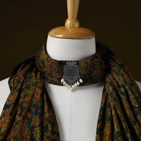 Modal silk pendant necklace scarf 30 - handcrafted
