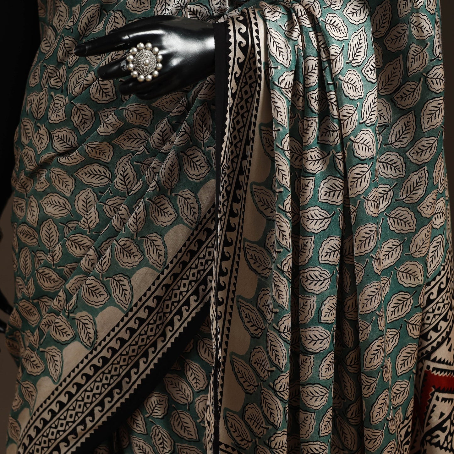 Modal silk hand bagru saree 33 - handcrafted