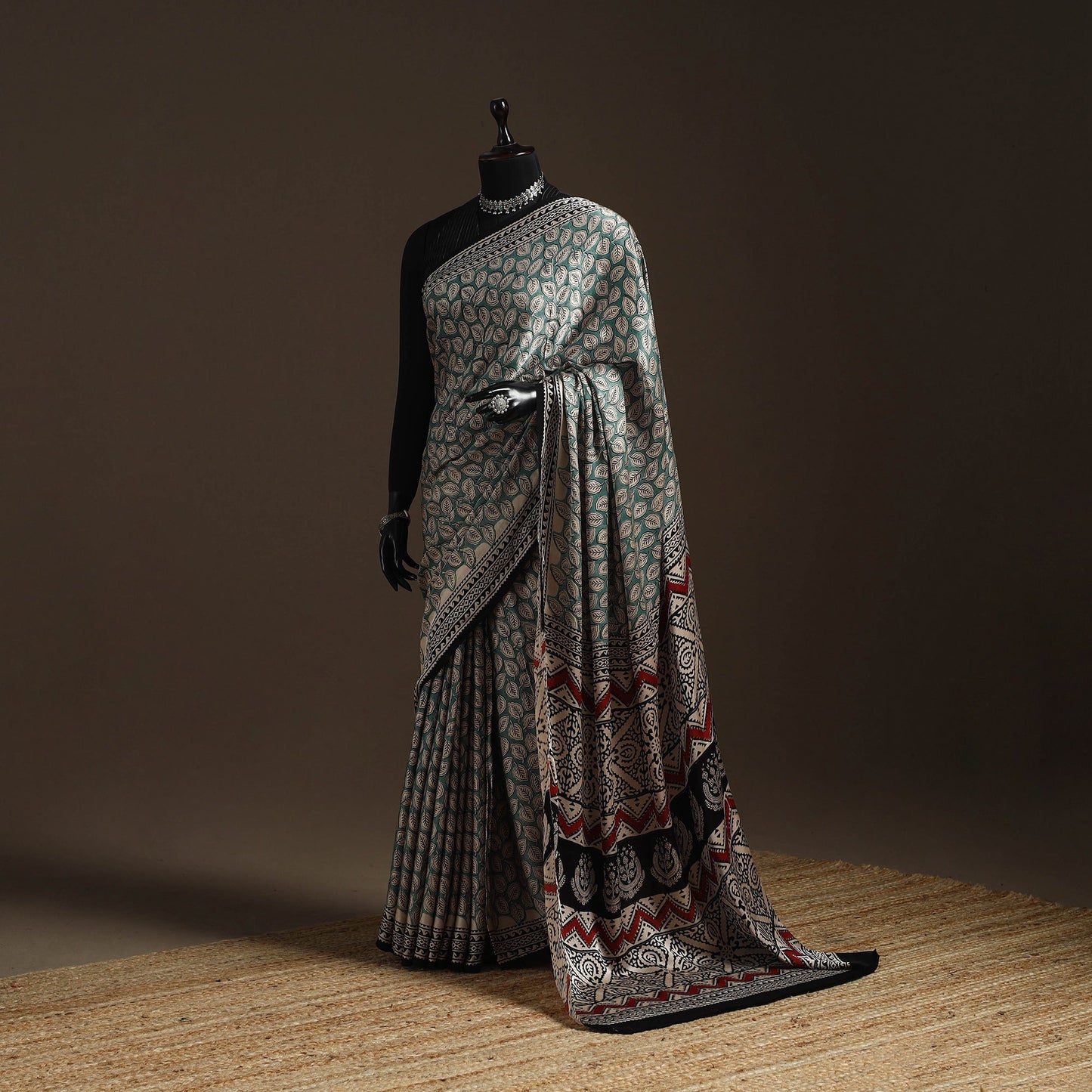 Modal silk hand bagru saree 33 - handcrafted