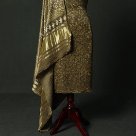 Modal silk hand block bagru print 2pc unstitched dress