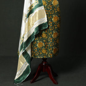 Modal silk hand block sanganeri print 2pc unstitched dress