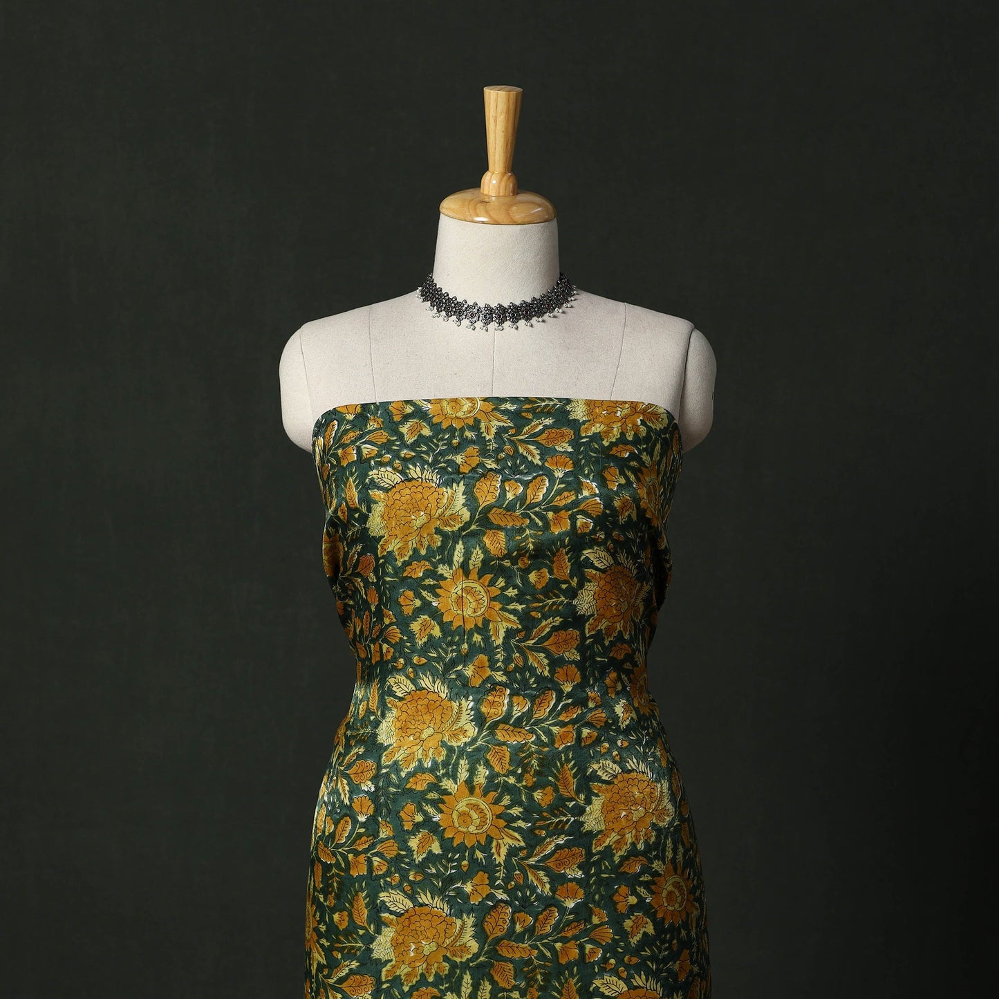 Modal silk hand block sanganeri print 2pc unstitched dress
