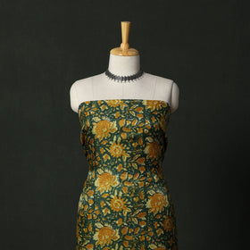 Modal silk hand block sanganeri print 2pc unstitched dress