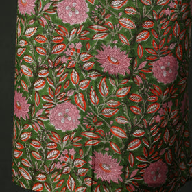Modal silk hand block sanganeri print 2pc unstitched dress
