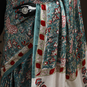 Modal silk hand sanganeri saree 05 - handcrafted