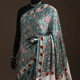 Modal silk hand sanganeri saree 05 - handcrafted