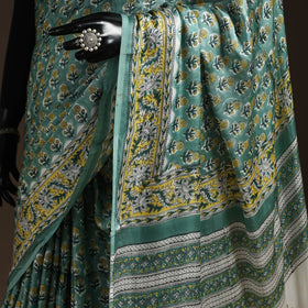 Modal silk hand sanganeri saree 07 - handcrafted