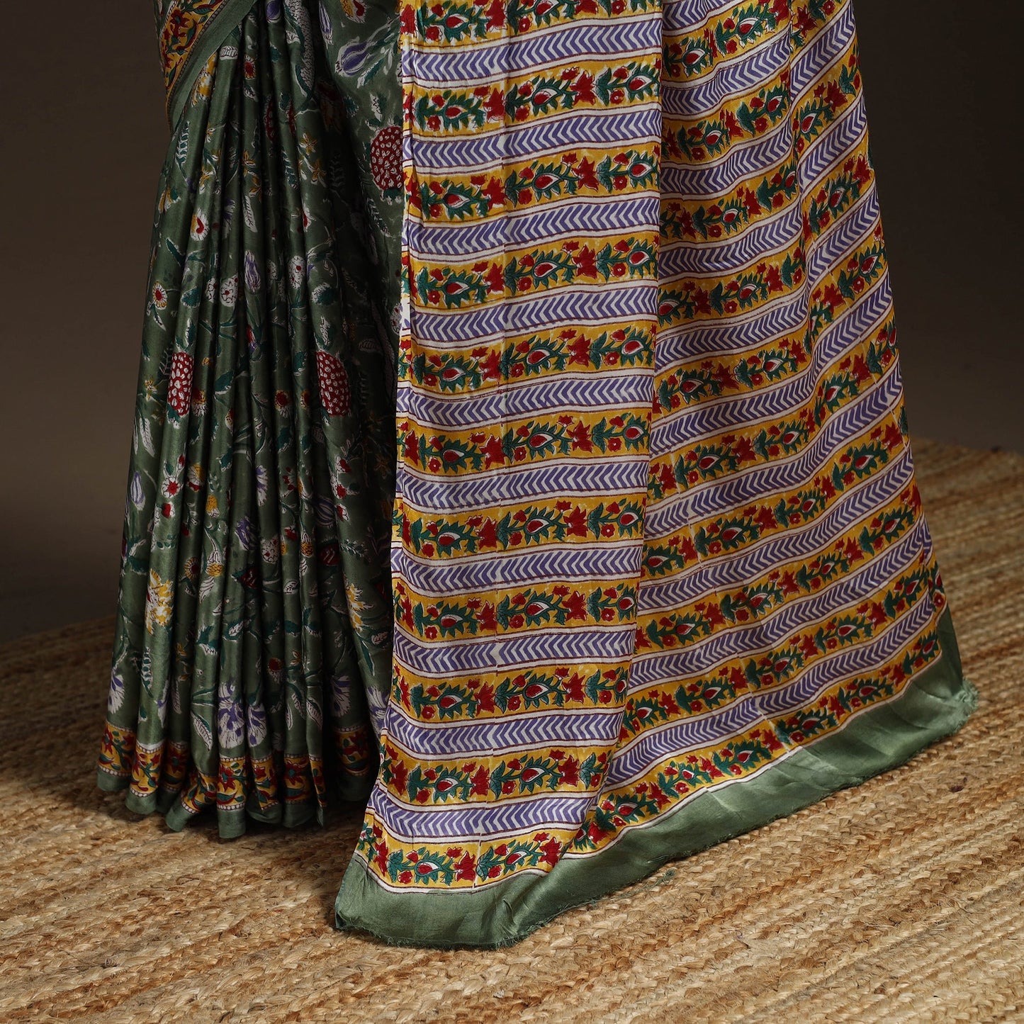 Modal silk hand sanganeri saree 08 - handcrafted