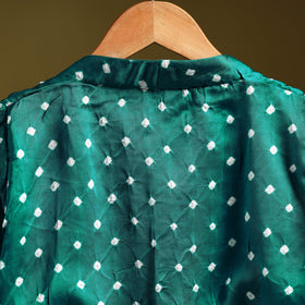 Green - modal silk stitched tie-dye bandhani blouse 02