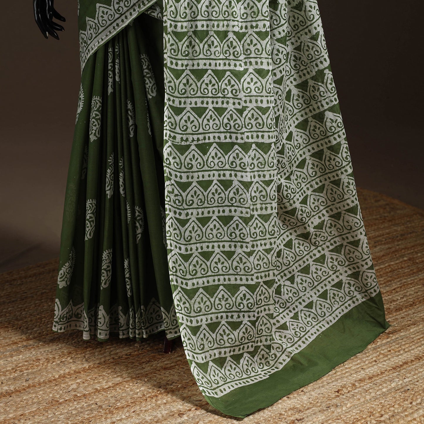 Mul cotton hand batik saree 05 - handcrafted