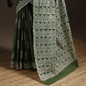 Mul cotton hand batik saree 05 - handcrafted