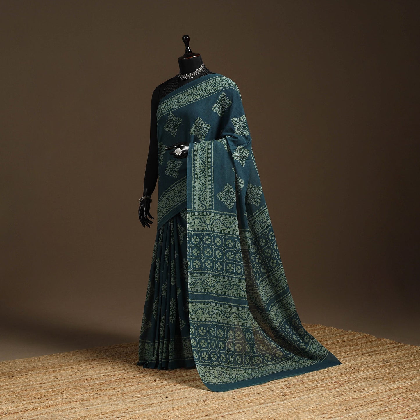 Green - mul cotton hand batik saree 11 - handcrafted