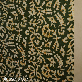 Green - mul cotton hand batik saree 13 - handcrafted