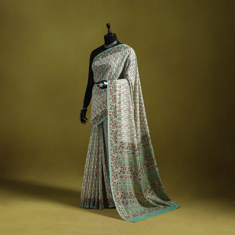 Mul cotton hand sanganeri saree 07 - handcrafted