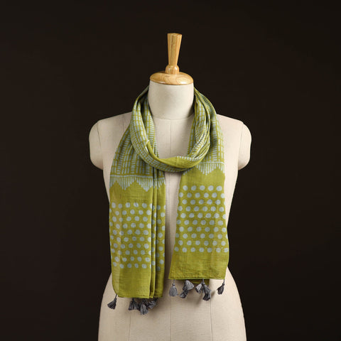 Mul cotton kutch hand batik stole with tassels 36