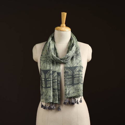 Mul cotton kutch hand batik stole with tassels 39
