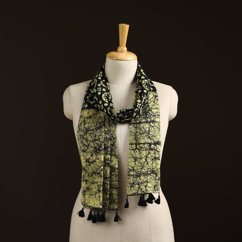 Mul cotton kutch hand batik stole with tassels 05