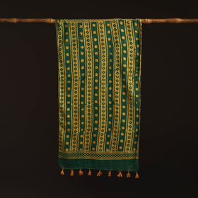 Mul cotton kutch hand batik stole with tassels 06