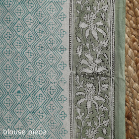 Green - mul cotton sanganeri saree 08 - handcrafted