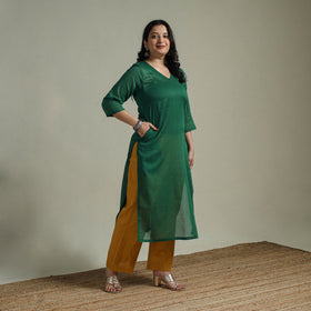 Mulmalai cotton plain dyed straight kurta 08 - handcrafted