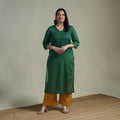 Mulmalai cotton plain dyed straight kurta 08 - handcrafted