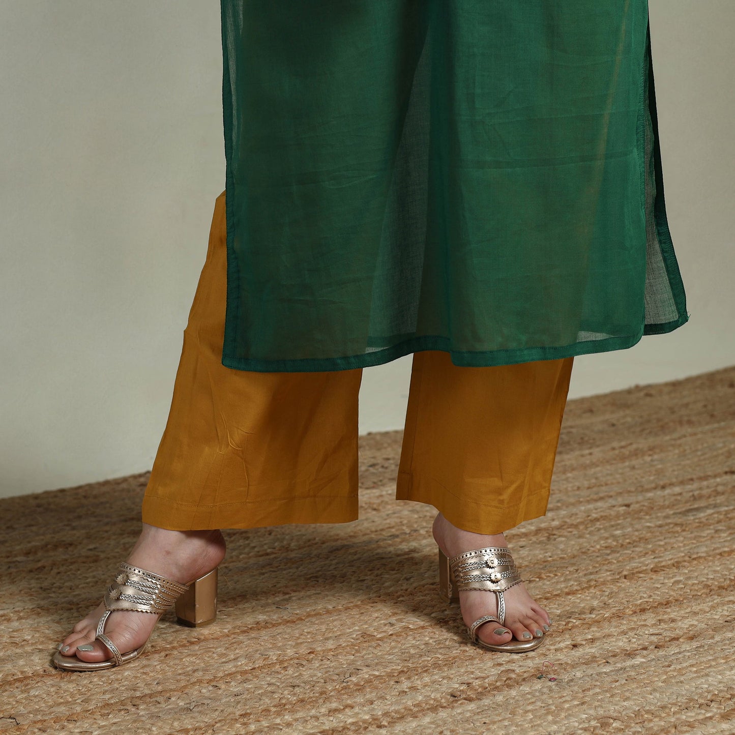 Mulmalai cotton plain dyed straight kurta 08 - handcrafted