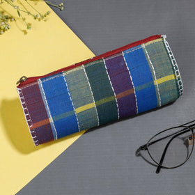 Multicolor Gamcha Fabric Hand Embroidered Spectacle Case
