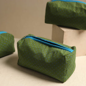  Green Multipurpose Handmade Toiletry Bags (Set of 3) 