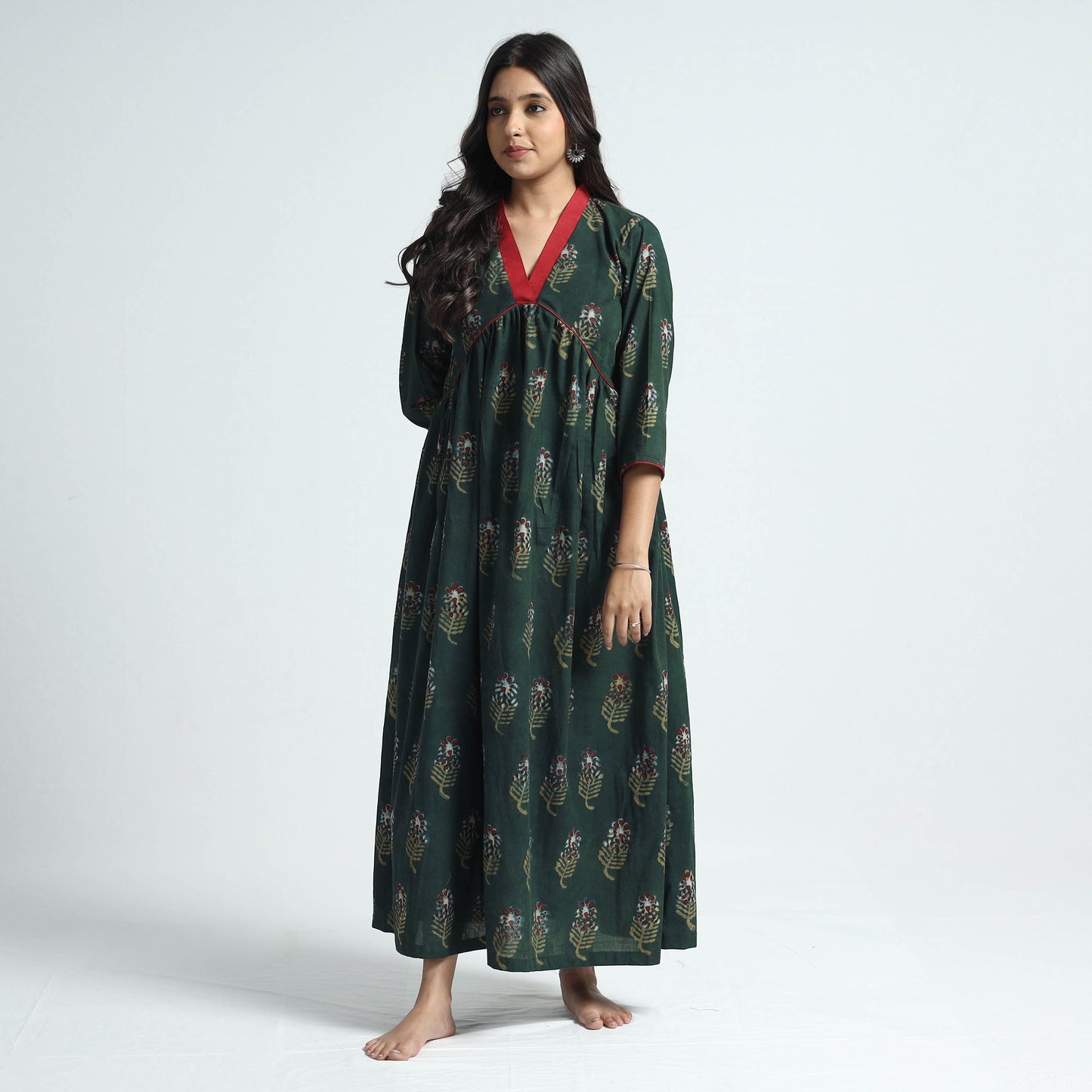 Buy Nandana Hand Block Printed Cotton Dress l iTokri.com