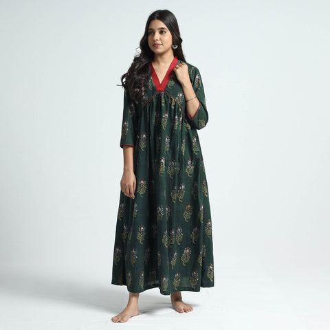 Buy Nandana Hand Block Printed Cotton Dress l iTokri.com