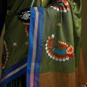 Nath work silk cotton khun saree 10 - handcrafted