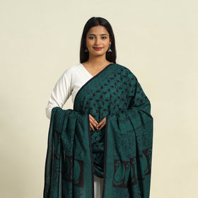 Buy Green - Natural Dye Mul Cotton Bagh Print Dupatta